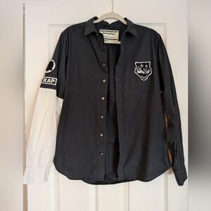 Onitsuka Tiger by Asics Black and White Casual Shirt